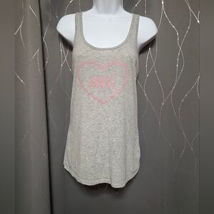 Victoria's Secret Gray Tank Top with Pink Angel Heart